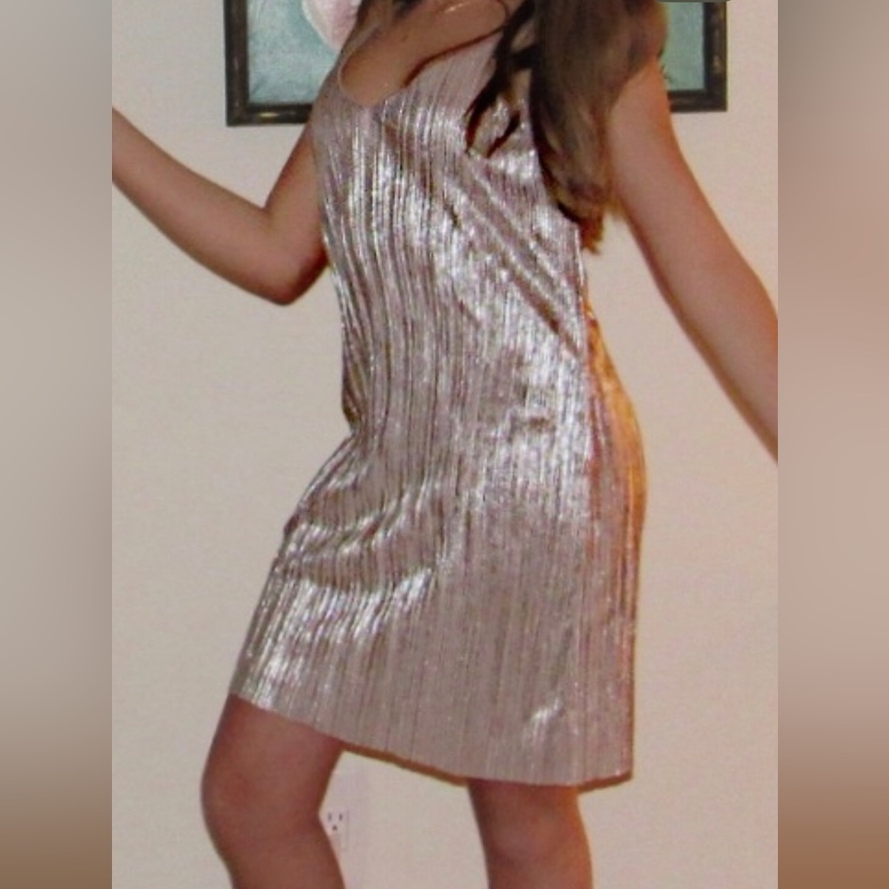 Bershka rose gold shimmer dress